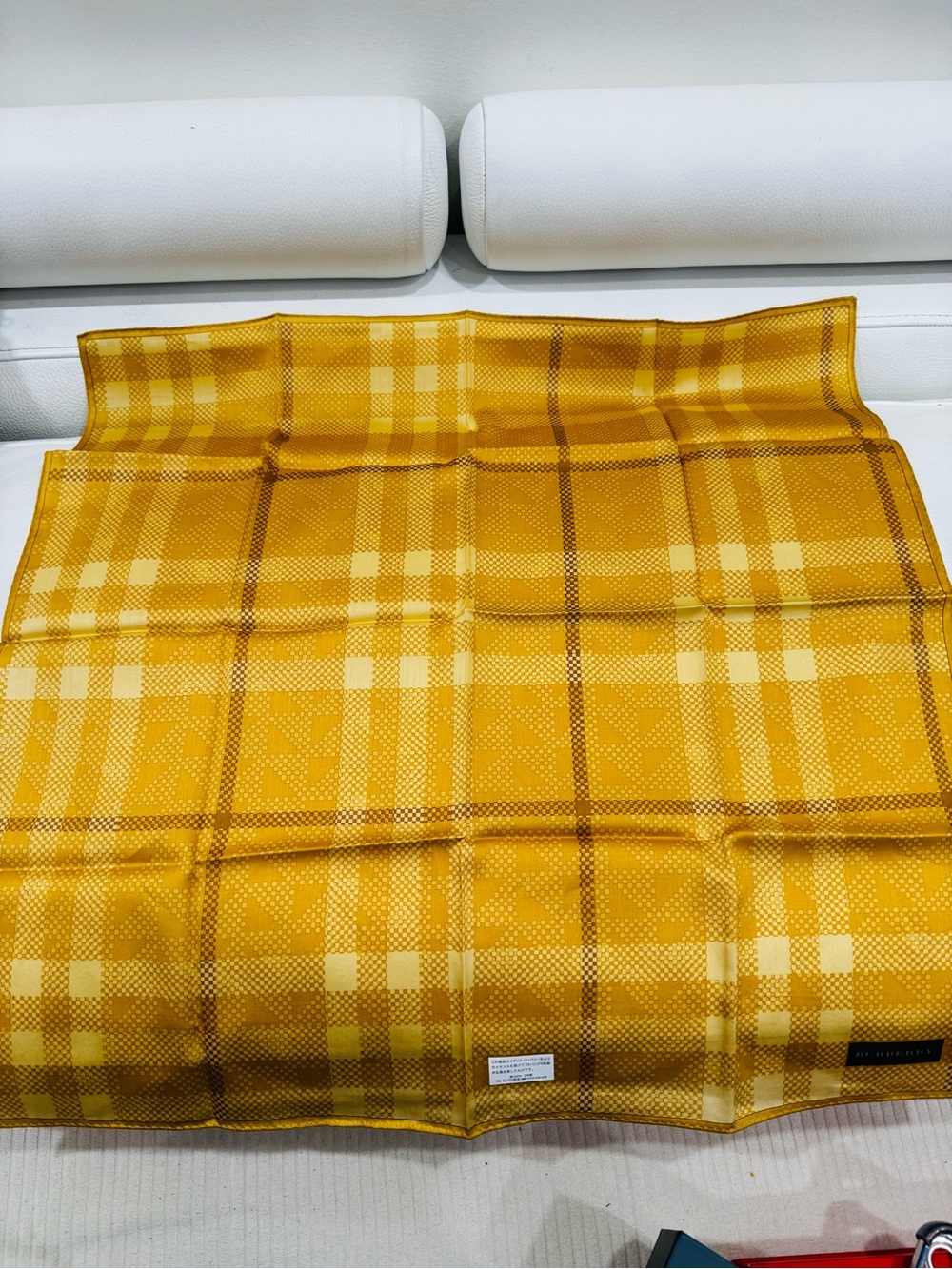 Burberry Luxury Yellow Plaid Scarf